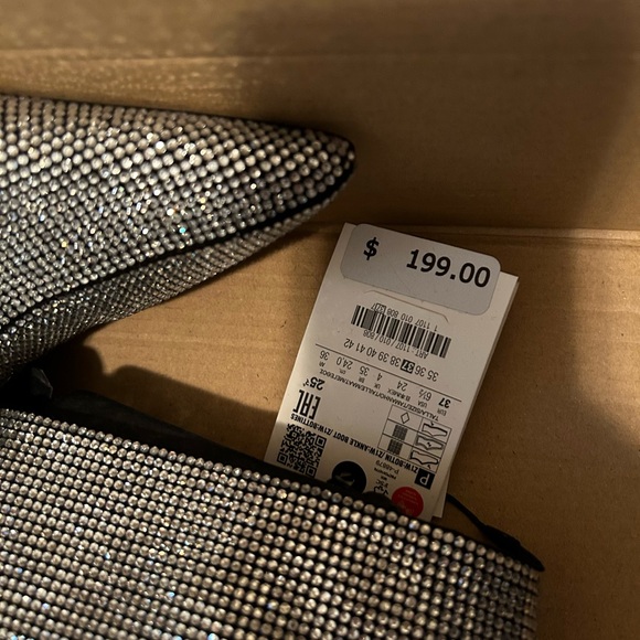 Zara Silver Heeled Boots - Picture 4 of 6